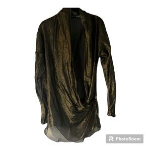 Bill blass bronze gold overlay top